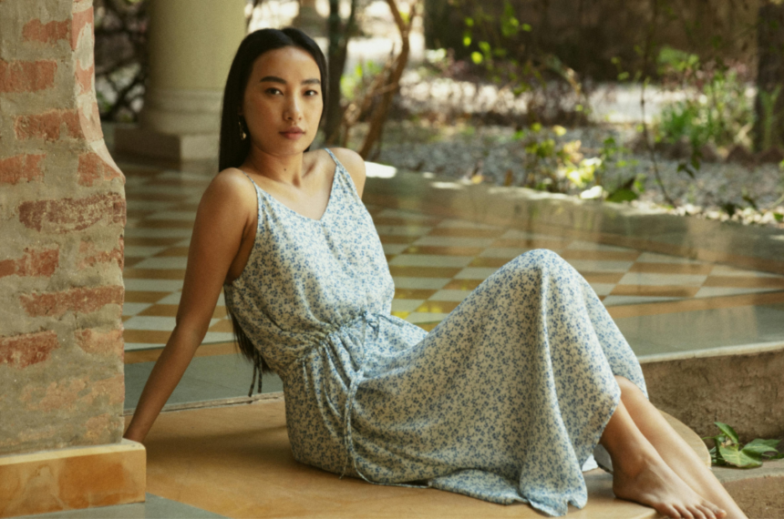 Woman in a summer dress