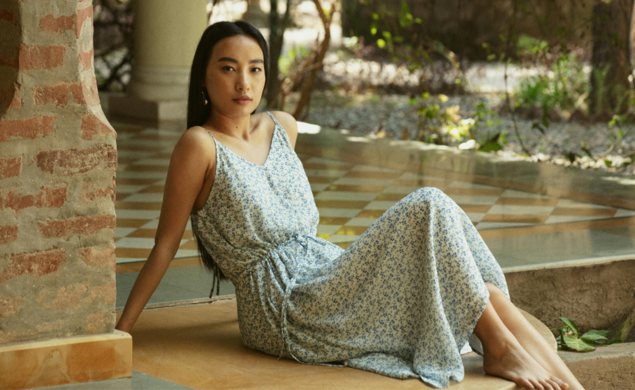 Woman in a summer dress