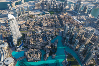 Aerial view of Dubai city