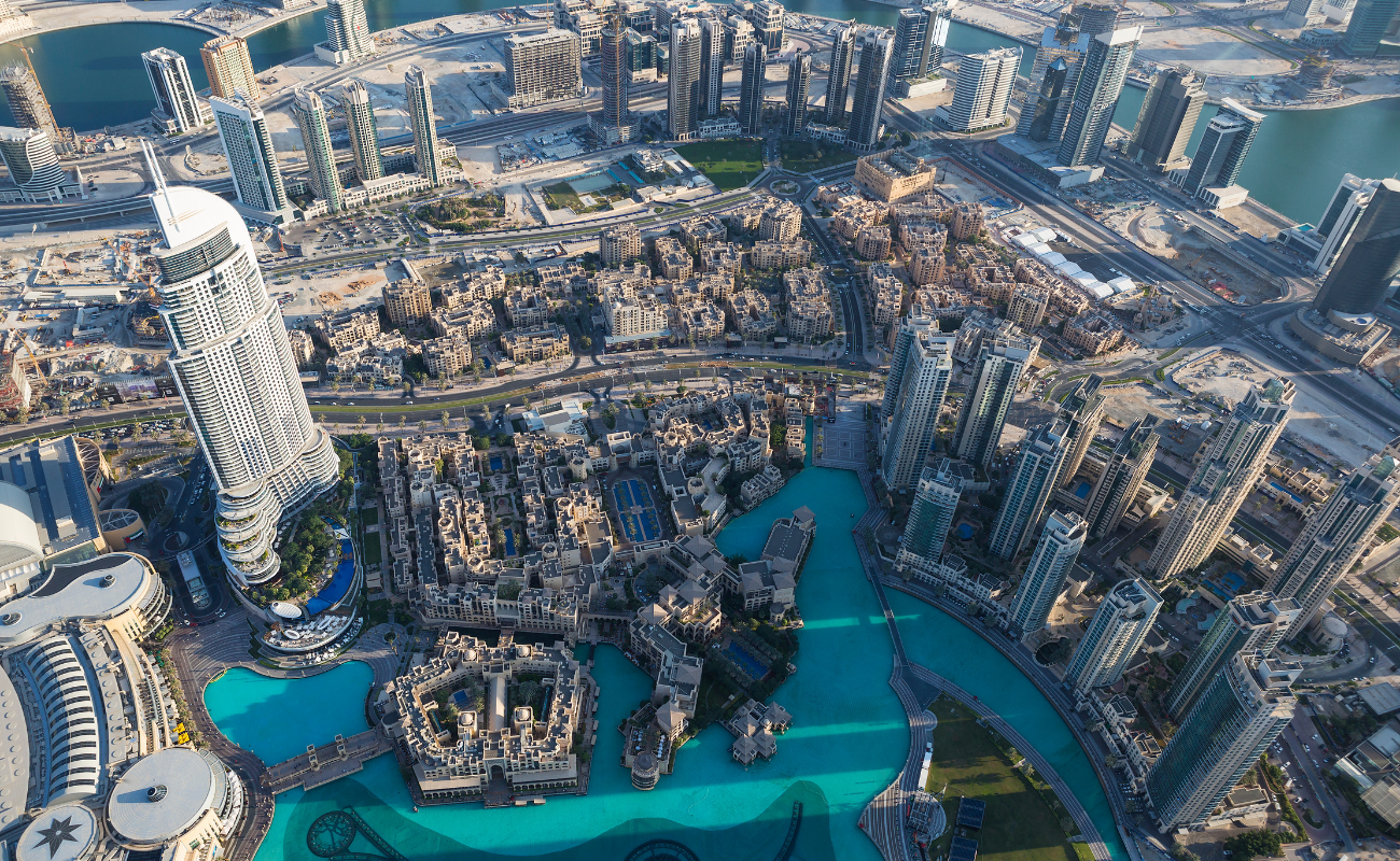 Aerial view of Dubai city