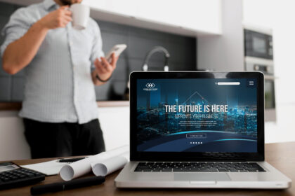 Laptop with presentation